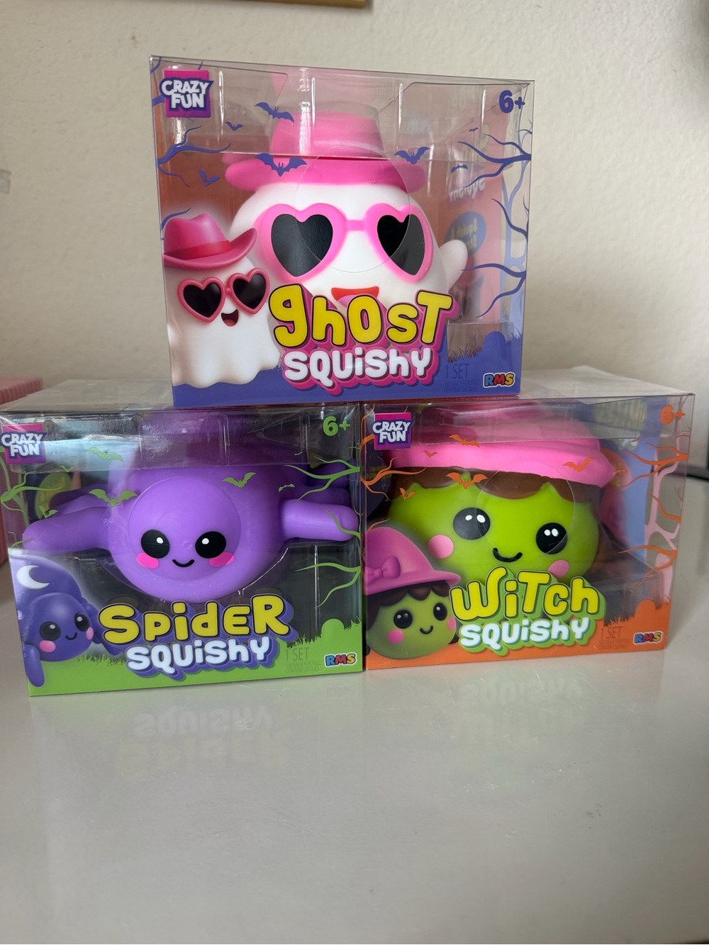 Ghost Squishy Toy - Pink & White Cute Squish Figure